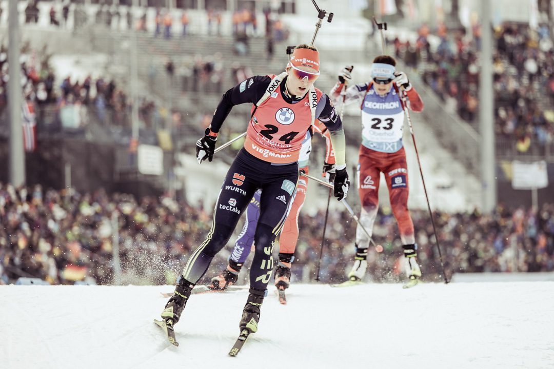 Die Biathletin Denise Herrmann-Wick auf der Loipe beim WM-Sprint in Oberhof 2023, Deutschland #SkiDeutschland