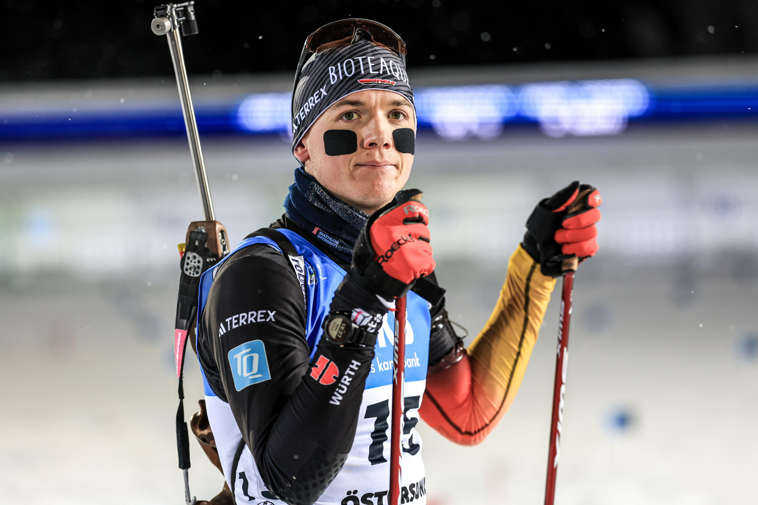 Läuft für DSV-Biathlet Justus Strelow: Zum Auftakt des Biathlon-Weltcups in Östersund kommt er über 20 km als Zweiter ins Ziel - hinter Teamkollege Roman Rees